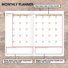 img 3 attached to CAGIE Undated Planner For Women: 12 Months, 54 Weeks, And Any Time Organization With Goal-Setting Tools And Elastic Closure - Black, 5.7" X 8.3
