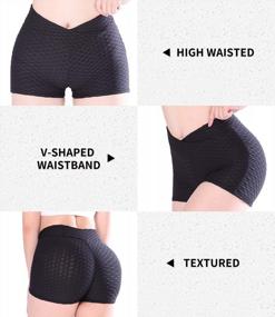 img 3 attached to High Waist Ruched Yoga Shorts For Women - Butt Lifting, Athletic Workout, Gym, Running, And Sports Hot Pants By TFO