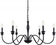 rustic black chandelier for farmhouse style dining room and kitchen island lighting logo