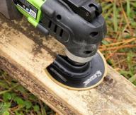 img 1 attached to Upgrade Your Cutting Game With EZARC Titanium Oscillating Multitool Blades - Perfect For Wood, Metal, Nails, And Screws! review by Jim Moody