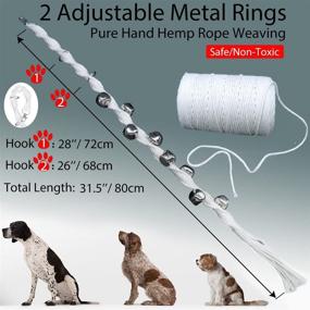 img 3 attached to LASOCUHOO Adjustable Dog Doorbells - Durable Cotton Rope Woven Potty Training Doorbells for Dogs - Bell for Dog Training