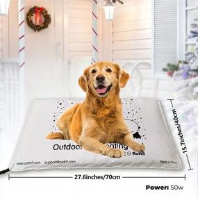 img 2 attached to Waterproof Outdoor Pet Heating Pads for Dogs and Cats - Electric Heating Mat for Dog House - 🐾 Auto Temperature Control - Chew Resistant Steel Cord - Washable Cover - Soft and Cozy Heated Pet Bed Pad