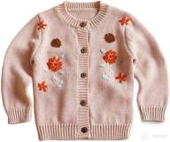 👶 simplee kids baby girl thin sweater - solid white pink cardigans for toddler 0-3 years логотип