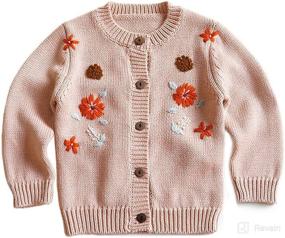 img 4 attached to 👶 Simplee kids Baby Girl Thin Sweater - Solid White Pink Cardigans for Toddler 0-3 Years