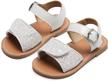 glitter flower open-toe flat dress sandals for little girls - flaryzone summer shoes logo