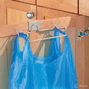 img 3 attached to 🗑️ mDesign Satin Wire Small Garbage Container and Trash Bag Holder Rack for Plastic Bags - Ideal for Kitchen, Pantry, Garage, Bathroom - Recycled, Reusable, and Disposable Shopping and Grocery Bags