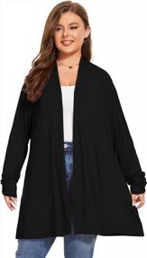 img 3 attached to Women'S Lightweight Open Front Cardigan: Long Sleeve, Soft Drape Fall Sweater With Pockets - JollieLovin
