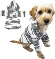 🐶 handmade mexican dog costume: baja hoodie poncho cinco de mayo sweater for small and big dogs, warm and soft with comfortable materials, made in mexico (white, size 0) логотип