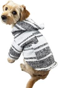 img 1 attached to 🐶 Handmade Mexican Dog Costume: Baja Hoodie Poncho Cinco de Mayo Sweater for Small and Big Dogs, Warm and Soft with Comfortable Materials, Made in Mexico (White, Size 0)