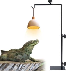 img 4 attached to 🔥 Adjustable Metal Floor Lamp Stand for Reptile Terrarium Heating Light, Small Size - Ideal for Patio, Succulent Plants, and Glass Terrarium