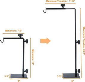 img 3 attached to 🔥 Adjustable Metal Floor Lamp Stand for Reptile Terrarium Heating Light, Small Size - Ideal for Patio, Succulent Plants, and Glass Terrarium