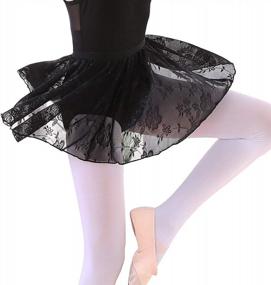img 4 attached to Toddler/Kids/Girls Lace Ballet Skirt Dance Costume: Pull On For Comfort & Style!