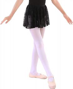 img 1 attached to Toddler/Kids/Girls Lace Ballet Skirt Dance Costume: Pull On For Comfort & Style!