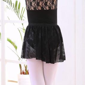 img 3 attached to Toddler/Kids/Girls Lace Ballet Skirt Dance Costume: Pull On For Comfort & Style!