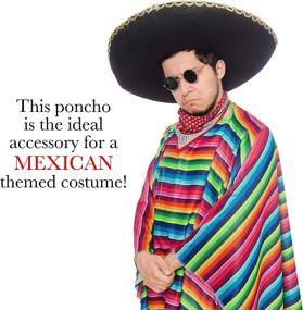 img 1 attached to Cinco De Mayo Made More Festive: Skeleteen'S Mexican Serape Poncho Costume For All Ages!