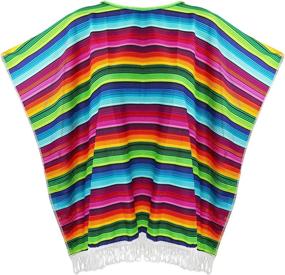 img 4 attached to Cinco De Mayo Made More Festive: Skeleteen'S Mexican Serape Poncho Costume For All Ages!