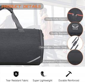 img 1 attached to Ultimate Gym Bag For Men And Women - CANWAY 30L Duffel With Wet Pocket, Shoe Compartment, And Multi Utility Pouches In Sleek Black Design