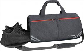 img 4 attached to Идеальная спортивная сумка для мужчин и женщин - спортивная сумка CANWAY 30 л с мокрым карманом, отделением для обуви и многофункциональными сумками в элегантном черном дизайне