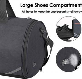 img 3 attached to Идеальная спортивная сумка для мужчин и женщин - спортивная сумка CANWAY 30 л с мокрым карманом, отделением для обуви и многофункциональными сумками в элегантном черном дизайне