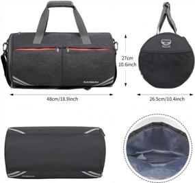 img 2 attached to Идеальная спортивная сумка для мужчин и женщин - спортивная сумка CANWAY 30 л с мокрым карманом, отделением для обуви и многофункциональными сумками в элегантном черном дизайне