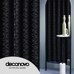 img 1 attached to Deconovo Blackout Curtains 45 Inch Length Room Darkening Silver Diamond Foil Print Curtain For Living Room, 2 Panels (Black, 42 X 45 Inch)