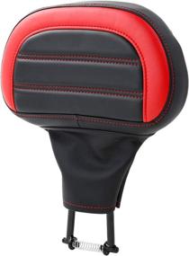 img 1 attached to SLMOTO Driver Backrest Sissy Pad with Rally Stripe Tuck and Roll Design - Front 🏍️ Rider Backrest Pad Compatible with Harley Touring Road King Street Glide Road Glide Electra Glide 2009-2022