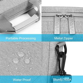img 1 attached to MOSISO Laptop Shoulder Messenger Bag Compatible With MacBook Air/Pro,13-13.3 Inch Notebook,Compatible With MacBook Pro 14 Inch With 2 Raised&1 Flapover&1 Horizontal Pocket&Handle&Belt, Gray