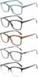 5-pack blue light blocking reading glasses for men and women - anti-fatigue computer reader with fashionable gradient colors and spectacle frames (mix of 5 colors, strength 1.5) logo