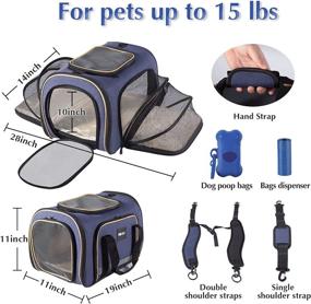 img 2 attached to 🐶 Millenfort Airline Approved Cat/Dog Carrier for Large & Medium Pets up to 15 lbs, Soft Sided & Expandable Travel Bag with Removable Fleece Pad