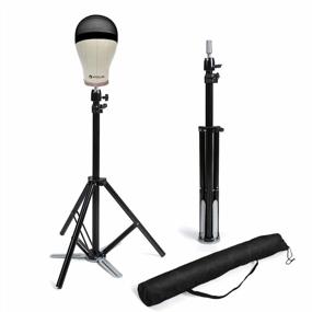 img 4 attached to Transform Your Hairdressing Skills With HYOUJIN'S Adjustable Heavy-Duty Metal Tripod Stand And Carry Bag