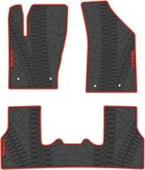 biosp car floor mats for jeep compass 2017-2019: heavy duty rubber liner set, black-red custom fit – all weather guard and odorless логотип