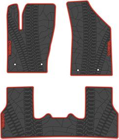 img 4 attached to biosp Car Floor Mats for Jeep Compass 2017-2019: Heavy Duty Rubber Liner Set, Black-Red Custom Fit – All Weather Guard and Odorless