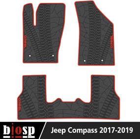 img 3 attached to biosp Car Floor Mats for Jeep Compass 2017-2019: Heavy Duty Rubber Liner Set, Black-Red Custom Fit – All Weather Guard and Odorless