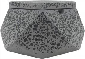 img 3 attached to Windproof Cement Ash Tray With Lid - FREELOVE JINC Terrazzo Cigarette Ashtray For Indoor/Outdoor Use, Home & Office (Grey J)