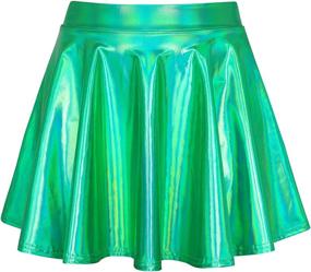 img 1 attached to 👗 HDE Metallic Athletic Holographic Scooter Skirts & Skorts for Girls