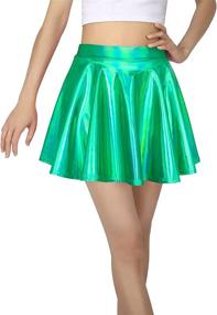 img 4 attached to 👗 HDE Metallic Athletic Holographic Scooter Skirts & Skorts for Girls