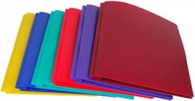 img 1 attached to Lightahead 2 Pocket Poly Folders With 3 Prongs Fasteners, 12 X 9.3 Inches (Pack Of 12) In Blue Green Orange Yellow Purple Maroon - LAE293B