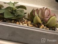 img 1 attached to Modern Gray Clay Planter Tray With 15-Inch Mixed Color Artificial Succulent Arrangement review by Julie Watkins
