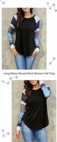 img 1 attached to Lightweight Color Block Blouse For Women: Loose Fit Tunics Shirts Tops With Long Sleeves By BLENCOT