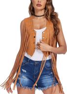 beyove tassels sleeveless outwear layering women's clothing : coats, jackets & vests logo