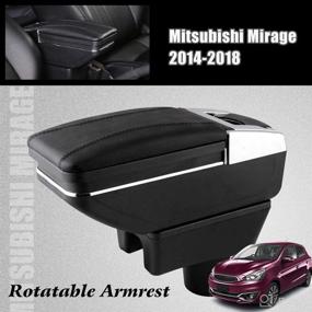 img 4 attached to 📦 Rotatable Leather Armrest Console Storage Box for Mitsubishi Attrage Mirage 2014-2018 by RULLINE