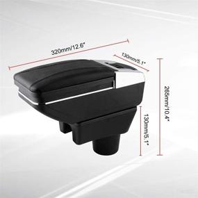 img 1 attached to 📦 Rotatable Leather Armrest Console Storage Box for Mitsubishi Attrage Mirage 2014-2018 by RULLINE
