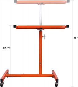 img 1 attached to Hassle-Free Workstation: Aain Heavy-Duty Adjustable Tray With Rolling Wheels In Orange