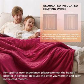 img 1 attached to Queen Size Electric Heated Fleece Blanket With 10 Heat Settings, 8 Hour Timer Auto Shut Off And Dual Control - Perfect For Christmas (84X90 Inches, Red)