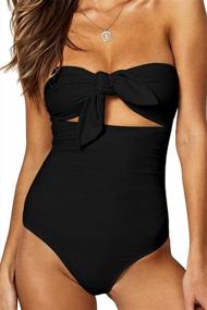 img 1 attached to QINSEN Womens Strapless Front Swimsuit Women's Clothing : Swimsuits & Cover Ups