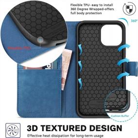 img 1 attached to TUCCH RFID Blocking IPhone 13 Wallet Case 5G With TPU Interior Protection, Magnetic Folio PU Leather Stand Flip Cover And Card Slot Holder In Lake Blue - Compatible With IPhone 13 6.1" 2021