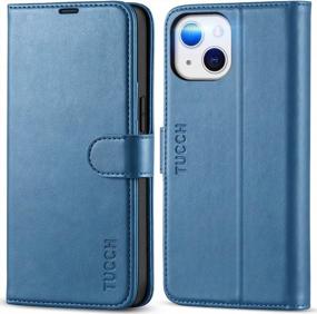 img 4 attached to TUCCH RFID Blocking IPhone 13 Wallet Case 5G With TPU Interior Protection, Magnetic Folio PU Leather Stand Flip Cover And Card Slot Holder In Lake Blue - Compatible With IPhone 13 6.1" 2021