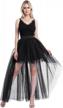 chic and sexy: layered high-low tulle dovetail skirt for women logo