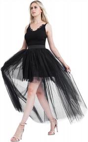 img 2 attached to Chic And Sexy: Layered High-Low Tulle Dovetail Skirt For Women