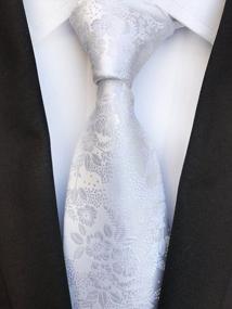 img 1 attached to Elfeves Small Floral Jacquard Men'S Tie Cravat - Luxurious Neckwear For Weddings And Special Occasions